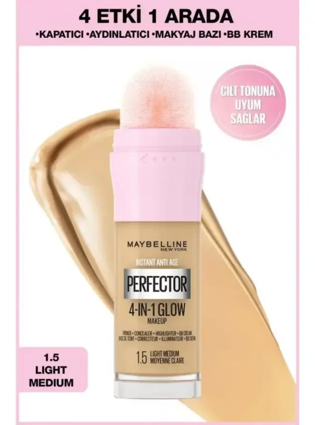 Maybelline New York Maybelline Instant Perfector Glow 4 Etki 1 Arada Fondöten- 1.5 Light Medium | Evdeeczane