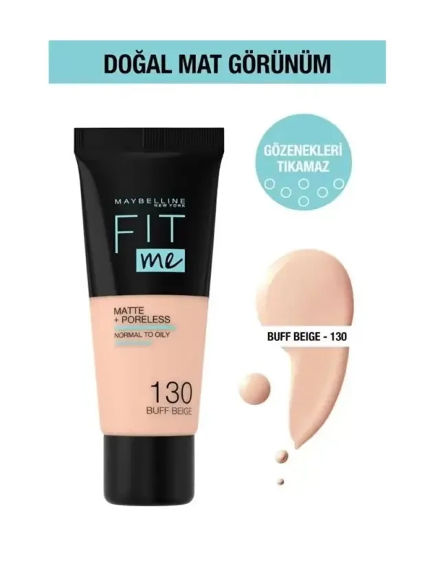 Maybelline New York Fit Me Matte+Poreless Fondöten - 130 Buff Beige | Evdeeczane