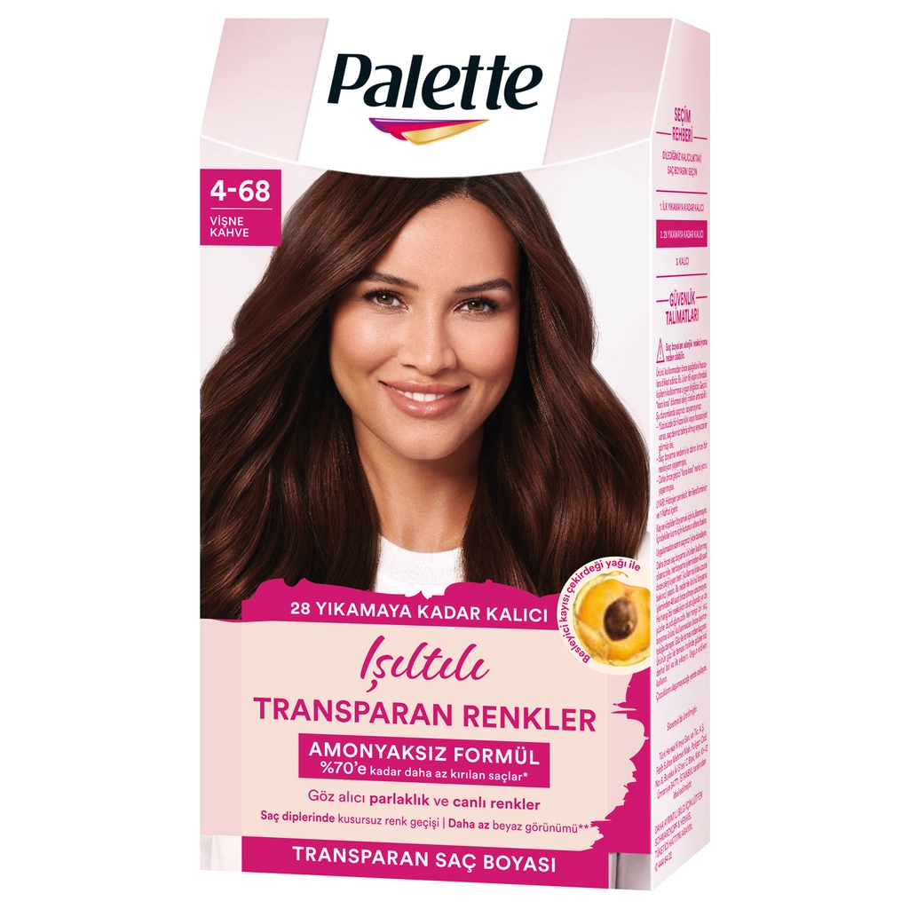Palette Işıltılı Transparan Renkler Saç Boyası 4-68 Vişne Kahve - Gratis