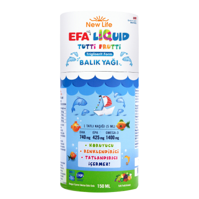 New Life EFA Liquid Tutti Frutti Balık Yağı Şurubu | Evdeeczane