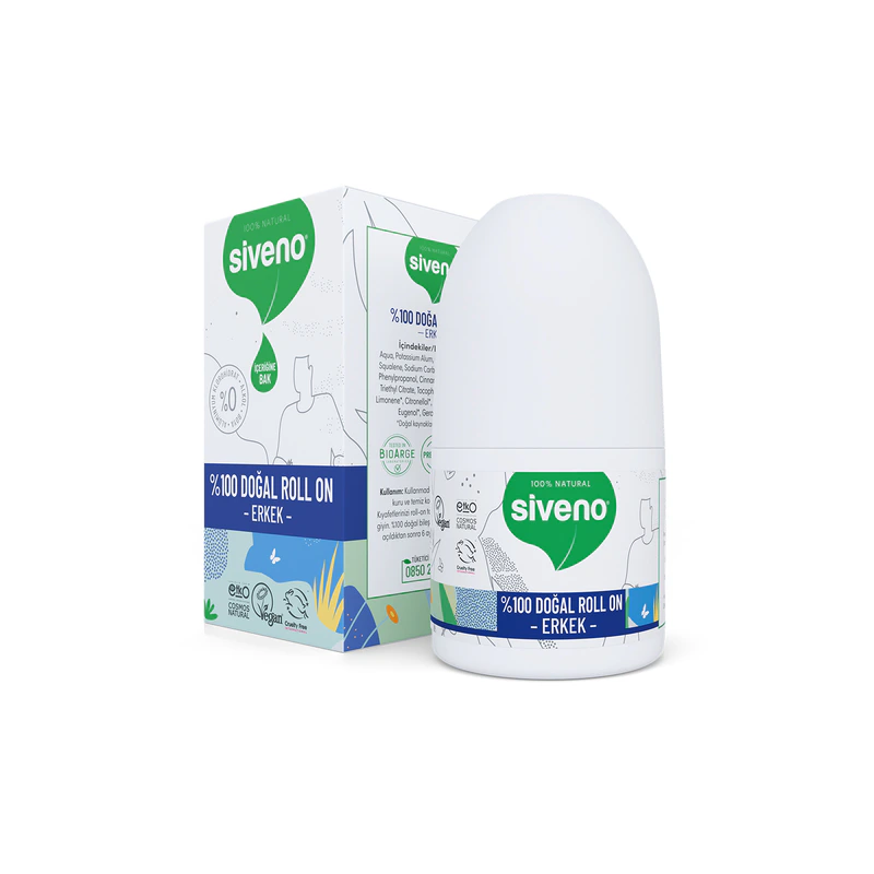 Doğal Roll-On Erkek Deodorant Ter Kokusu Önleyici Bitkisel Leke Bırakmayan Vegan 50ml