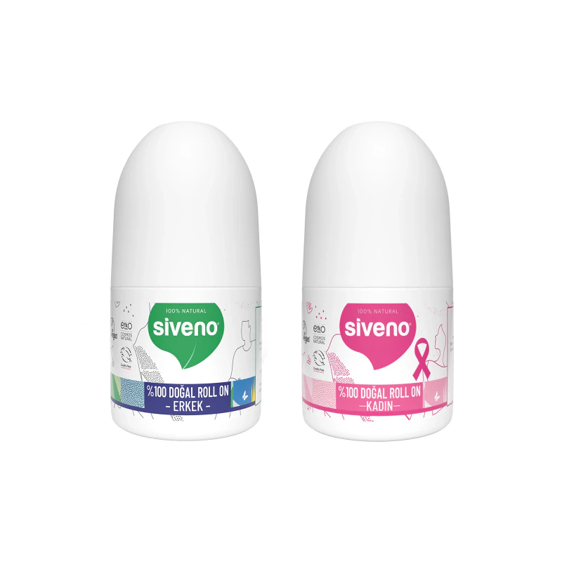 Doğal Kadın ve Erkek Roll On Deodorant Ter Kokusunu Önler ve Leke bırakmaz Bitkisel Roll-On 50ml Set