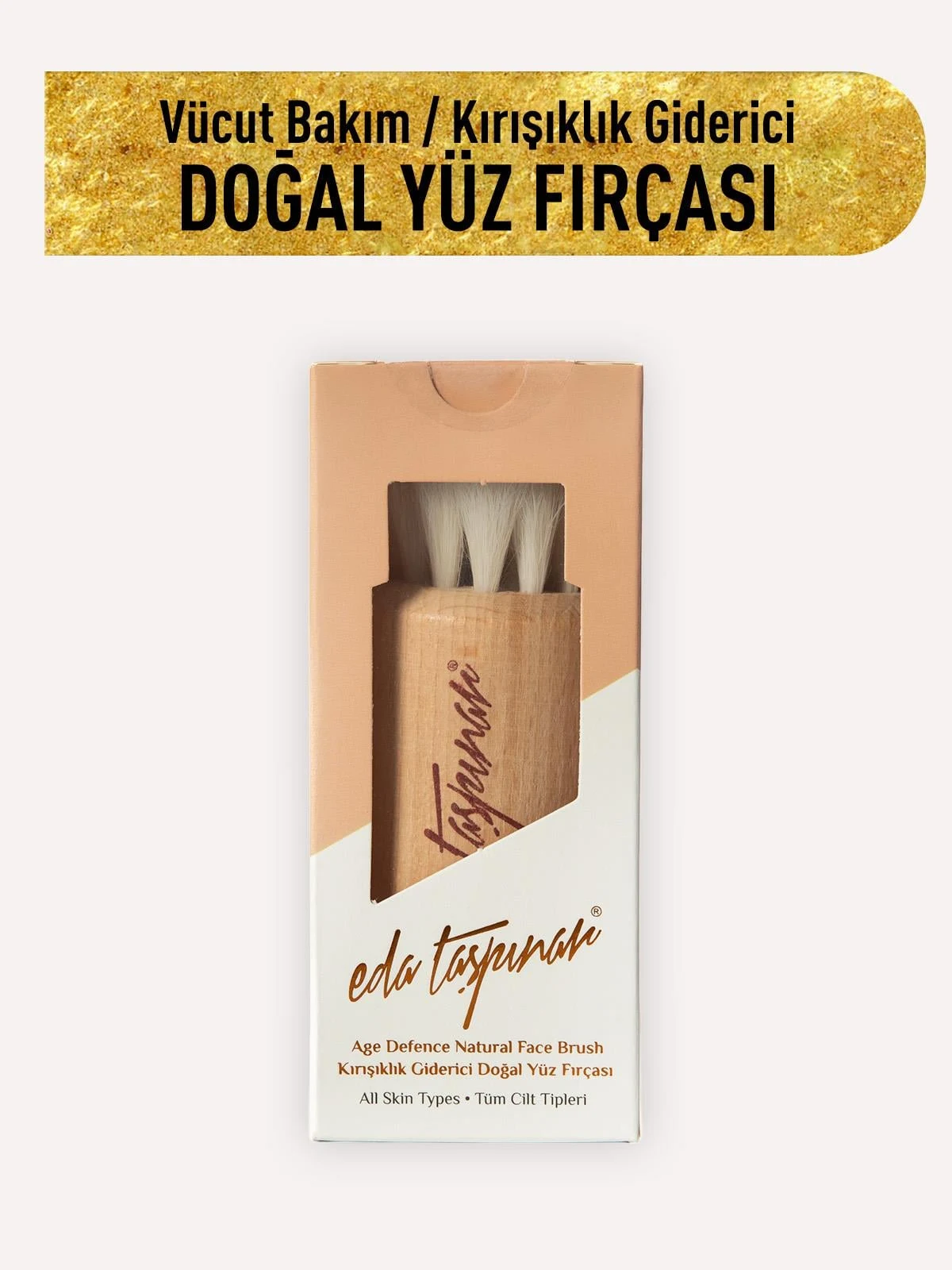 Eda Taşpınar Doğal Yüz Fırçası - Yumuşak At Kılı Yüz Fırçası