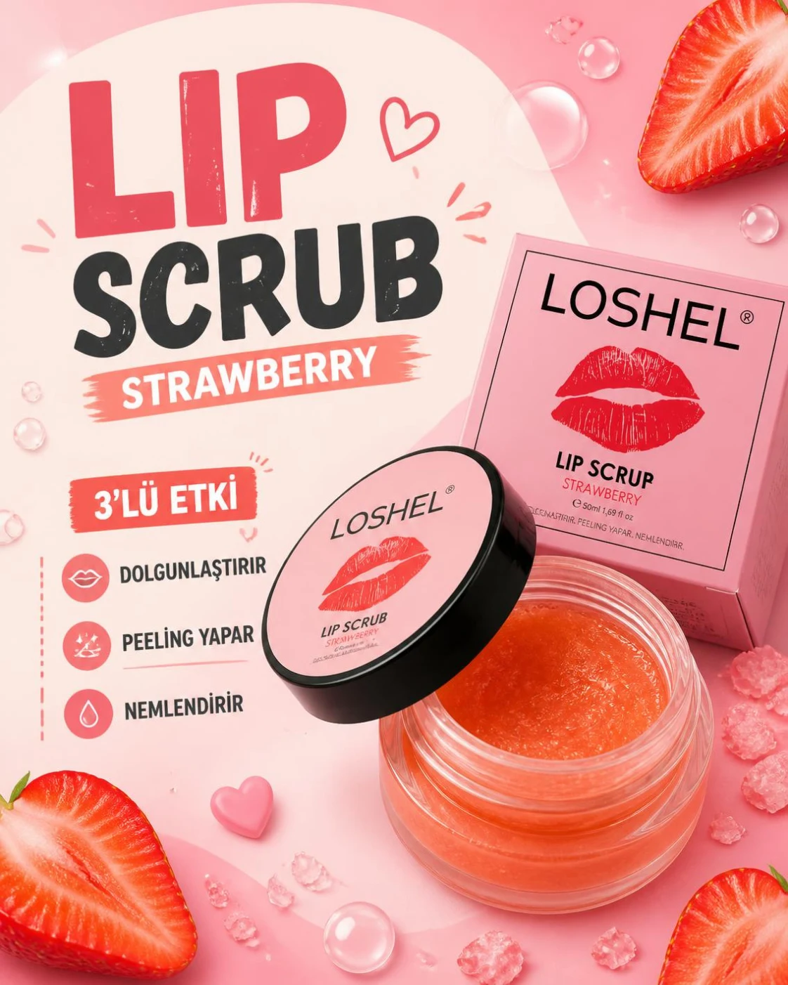 Loshel Lip Scrub Strawberry – LOSHEL