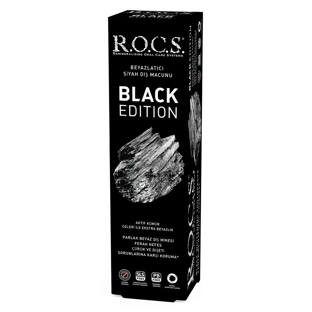 R.O.C.S. Black Edition Kömür Özlü Beyazlatıcı Diş Macunu | ROCS