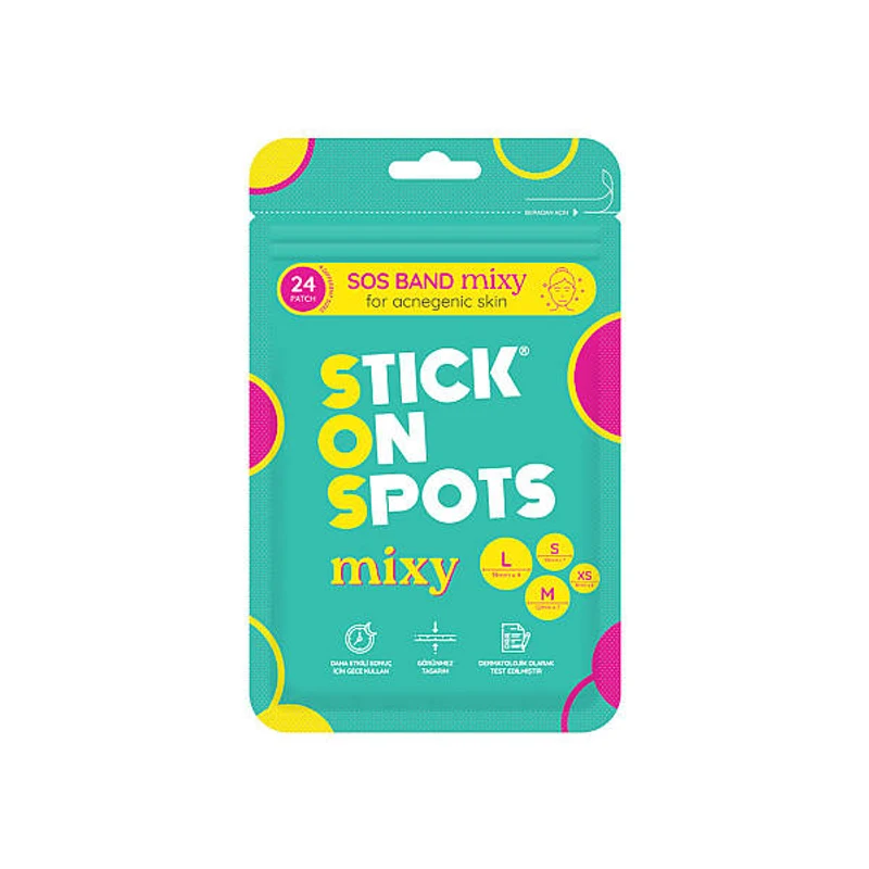 Stick On Spots SOS Band Mixy for Acnegenic Skin Akneli Ciltler İçin Karışık Boyutlu Sivilce Bandı