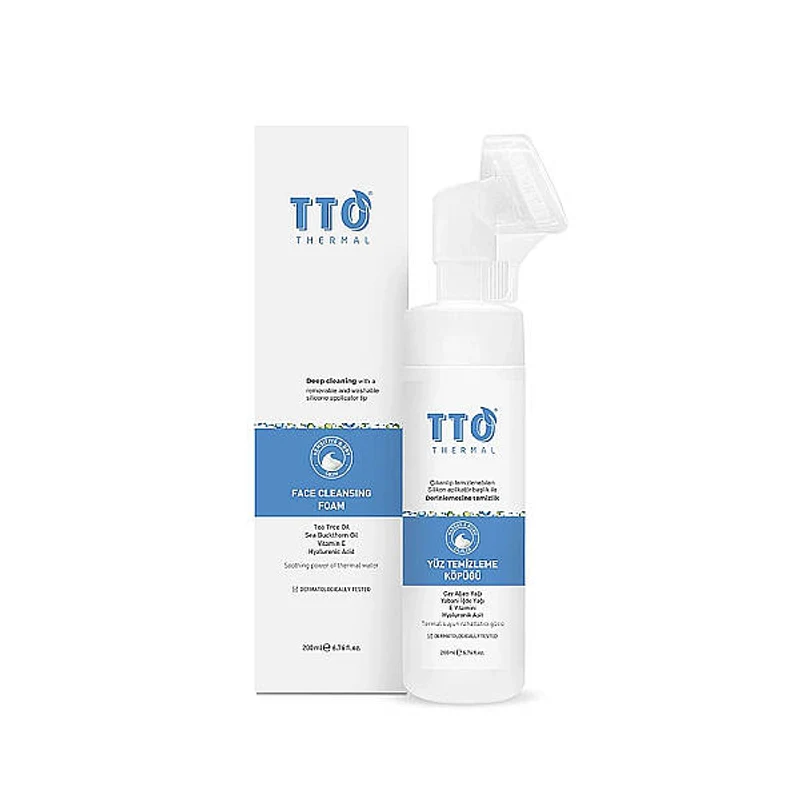 TTO Thermal Yüz Temizleme Köpüğü Aplikatörlü Cilt Temizleyici Demodex’e Eğilimli Ciltler 200 ml